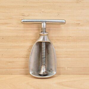 Vintage Metal Screw Nutcracker Heavy Duty T-Handle Manual Tool Tested Works